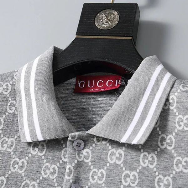 Polo Gucci com gola listrada Signature