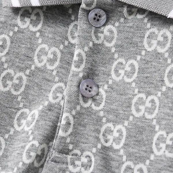 Polo Gucci com gola listrada Signature