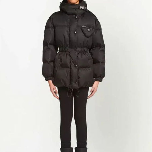 Puffer Jacket With Waist Belt