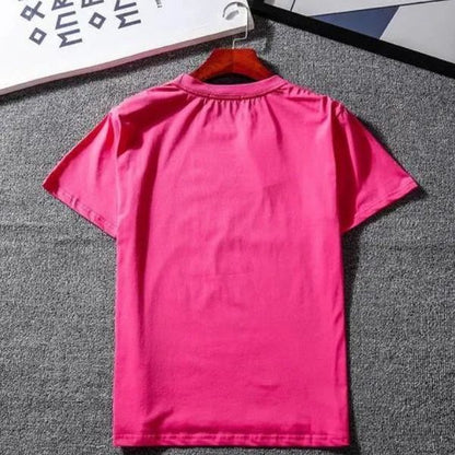 Camiseta casual listrada com logotipo 