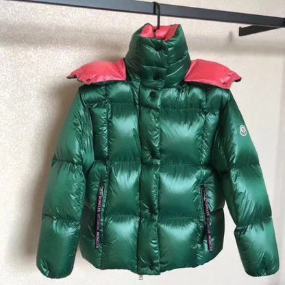 Jaqueta Puffer com Capuz em Dois Tons 
