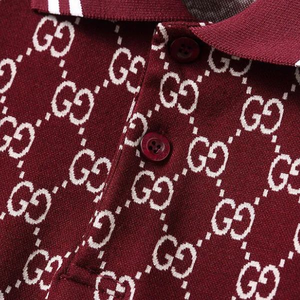 Polo Gucci com gola listrada Signature 