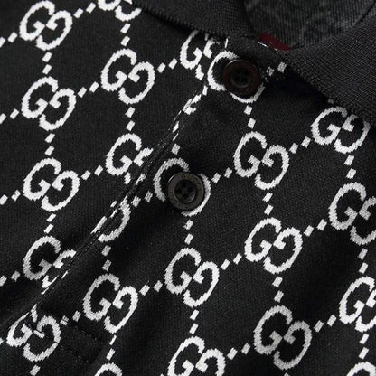 Polo Gucci com gola listrada Signature 