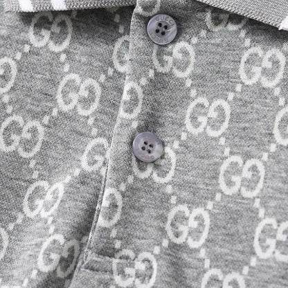 Polo Gucci com gola listrada Signature 