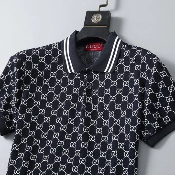 Polo Gucci com gola listrada Signature 