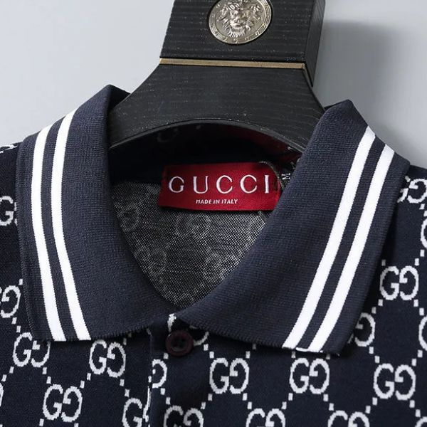 Polo Gucci com gola listrada Signature 