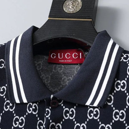 Polo Gucci com gola listrada Signature 