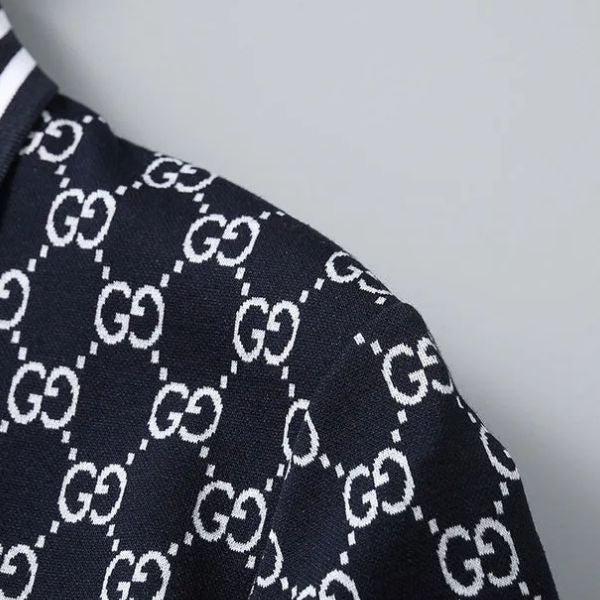 Polo Gucci com gola listrada Signature 