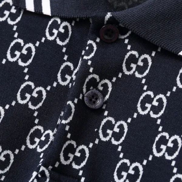Polo Gucci com gola listrada Signature 