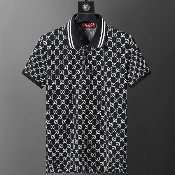 Polo Gucci com gola listrada Signature 