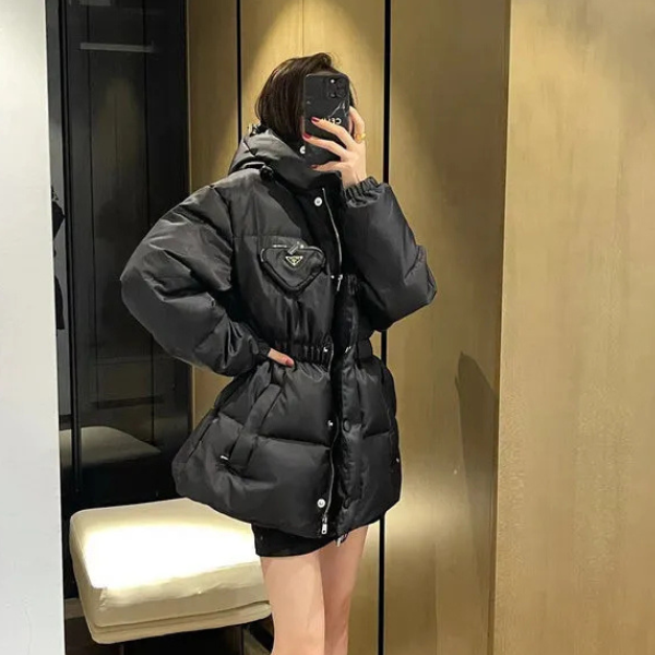 Jaqueta Puffer com Cinto 