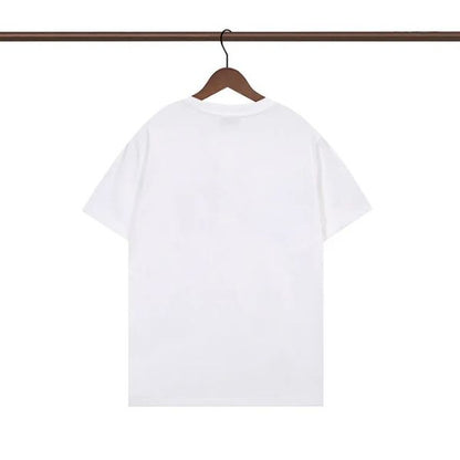 Camiseta de algodão bordada com assinatura 